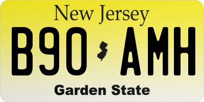 NJ license plate B90AMH
