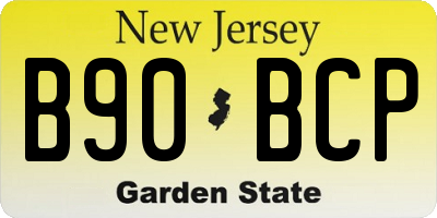 NJ license plate B90BCP
