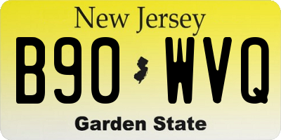 NJ license plate B90WVQ