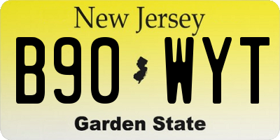 NJ license plate B90WYT