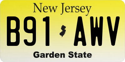 NJ license plate B91AWV