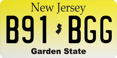 NJ license plate B91BGG