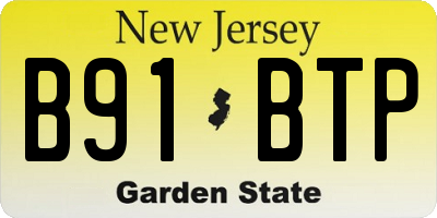 NJ license plate B91BTP