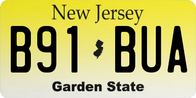 NJ license plate B91BUA