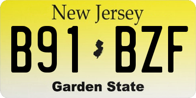 NJ license plate B91BZF