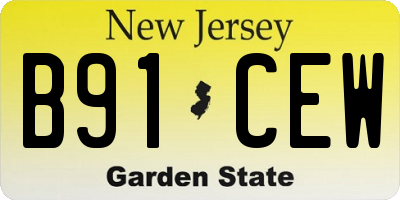 NJ license plate B91CEW