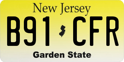 NJ license plate B91CFR
