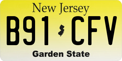 NJ license plate B91CFV