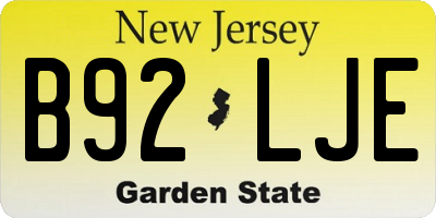NJ license plate B92LJE