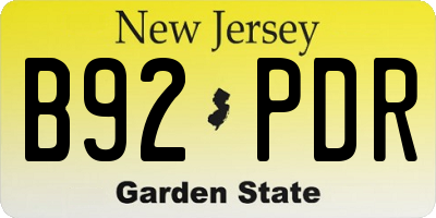 NJ license plate B92PDR