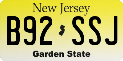 NJ license plate B92SSJ