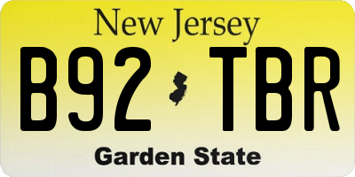 NJ license plate B92TBR