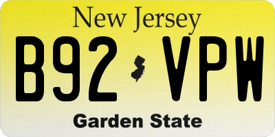 NJ license plate B92VPW
