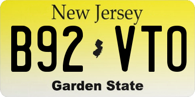 NJ license plate B92VTO