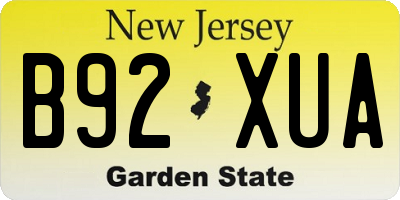 NJ license plate B92XUA