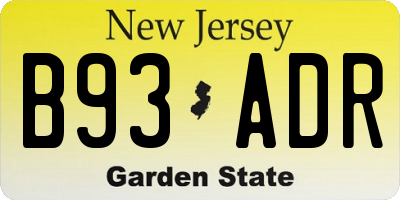 NJ license plate B93ADR