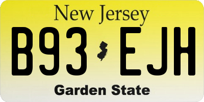 NJ license plate B93EJH