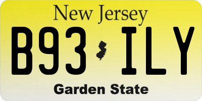 NJ license plate B93ILY