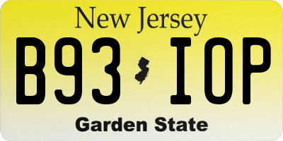 NJ license plate B93IOP