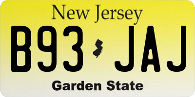 NJ license plate B93JAJ