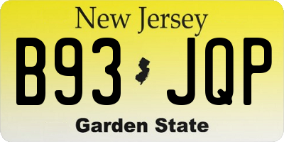 NJ license plate B93JQP