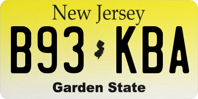 NJ license plate B93KBA