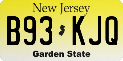 NJ license plate B93KJQ