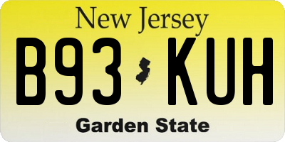 NJ license plate B93KUH