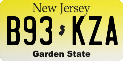 NJ license plate B93KZA