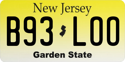 NJ license plate B93LOO