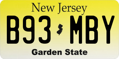 NJ license plate B93MBY