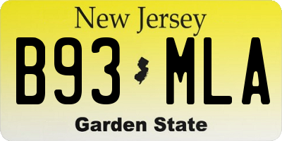 NJ license plate B93MLA