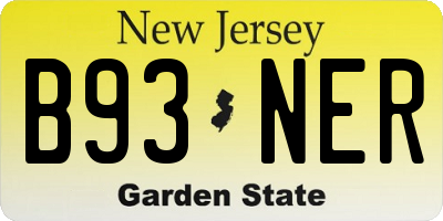 NJ license plate B93NER