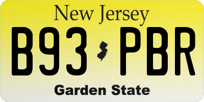 NJ license plate B93PBR
