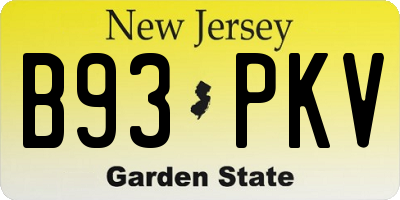 NJ license plate B93PKV