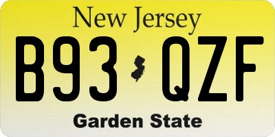 NJ license plate B93QZF