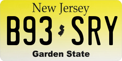 NJ license plate B93SRY