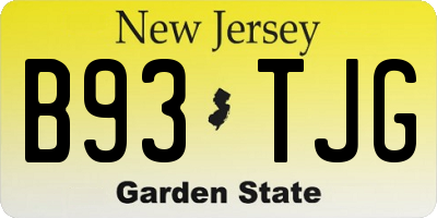 NJ license plate B93TJG