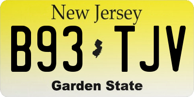 NJ license plate B93TJV