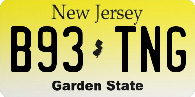 NJ license plate B93TNG
