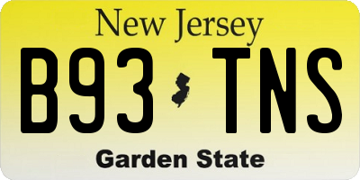 NJ license plate B93TNS