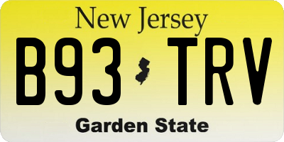 NJ license plate B93TRV