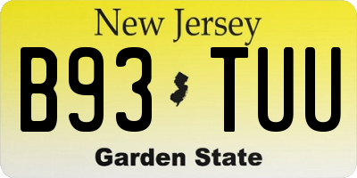 NJ license plate B93TUU
