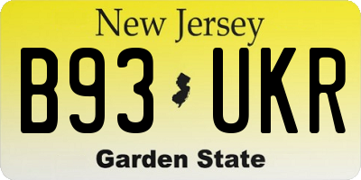 NJ license plate B93UKR
