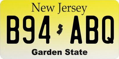 NJ license plate B94ABQ