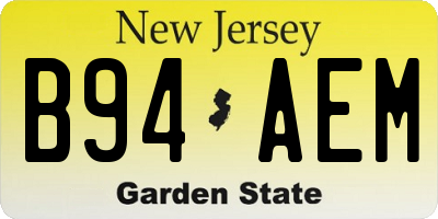 NJ license plate B94AEM