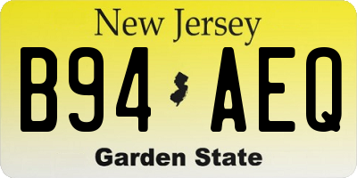 NJ license plate B94AEQ