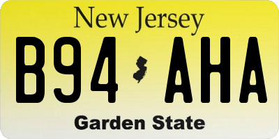 NJ license plate B94AHA