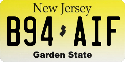 NJ license plate B94AIF