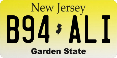 NJ license plate B94ALI